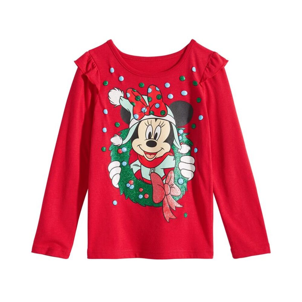 Disney Little Girls Minnie Mouse Wreath T-Shirt